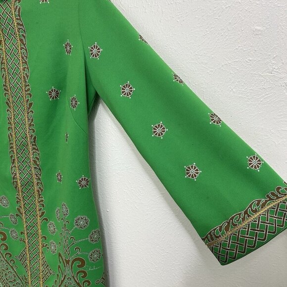 ALFRED SHAHEEN VTG 60s Tunic Dress Pantsuit Hawaii USA Brady Bunch Mom Green 12 - Picture 5 of 15